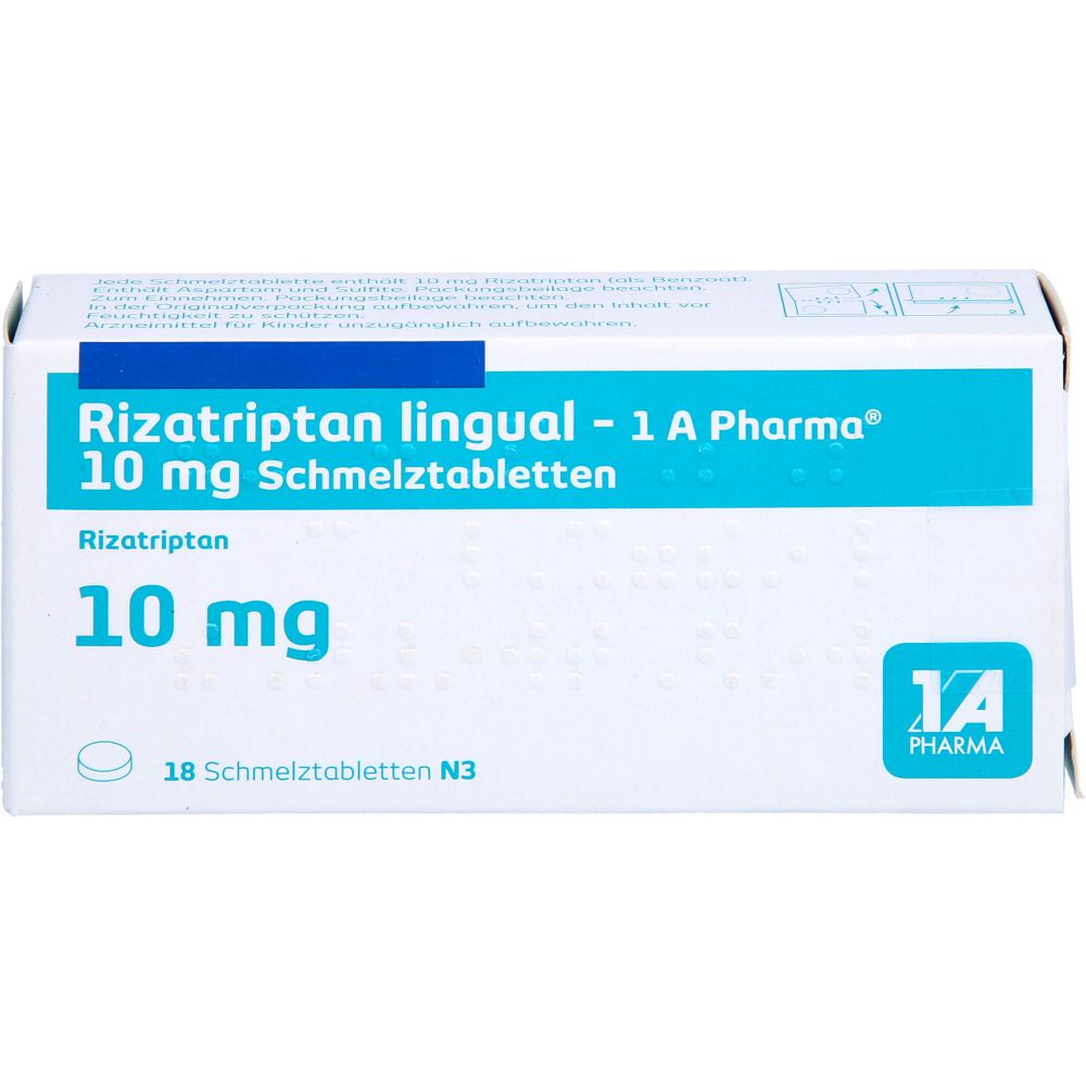 RIZATRIPTAN lingual-1A Pharma 10 mg Schmelztabl.