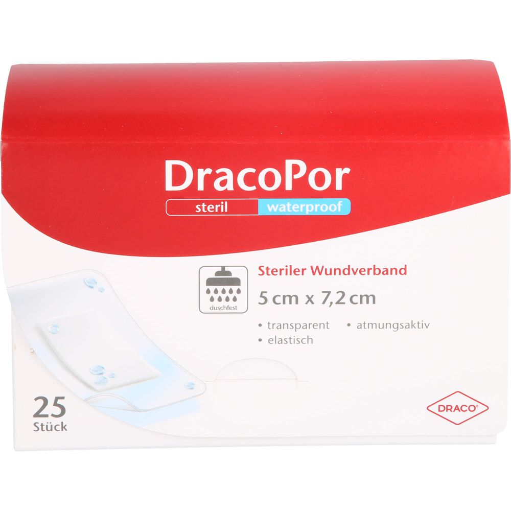 DRACOPOR waterproof Wundverband 5x7,2 cm steril