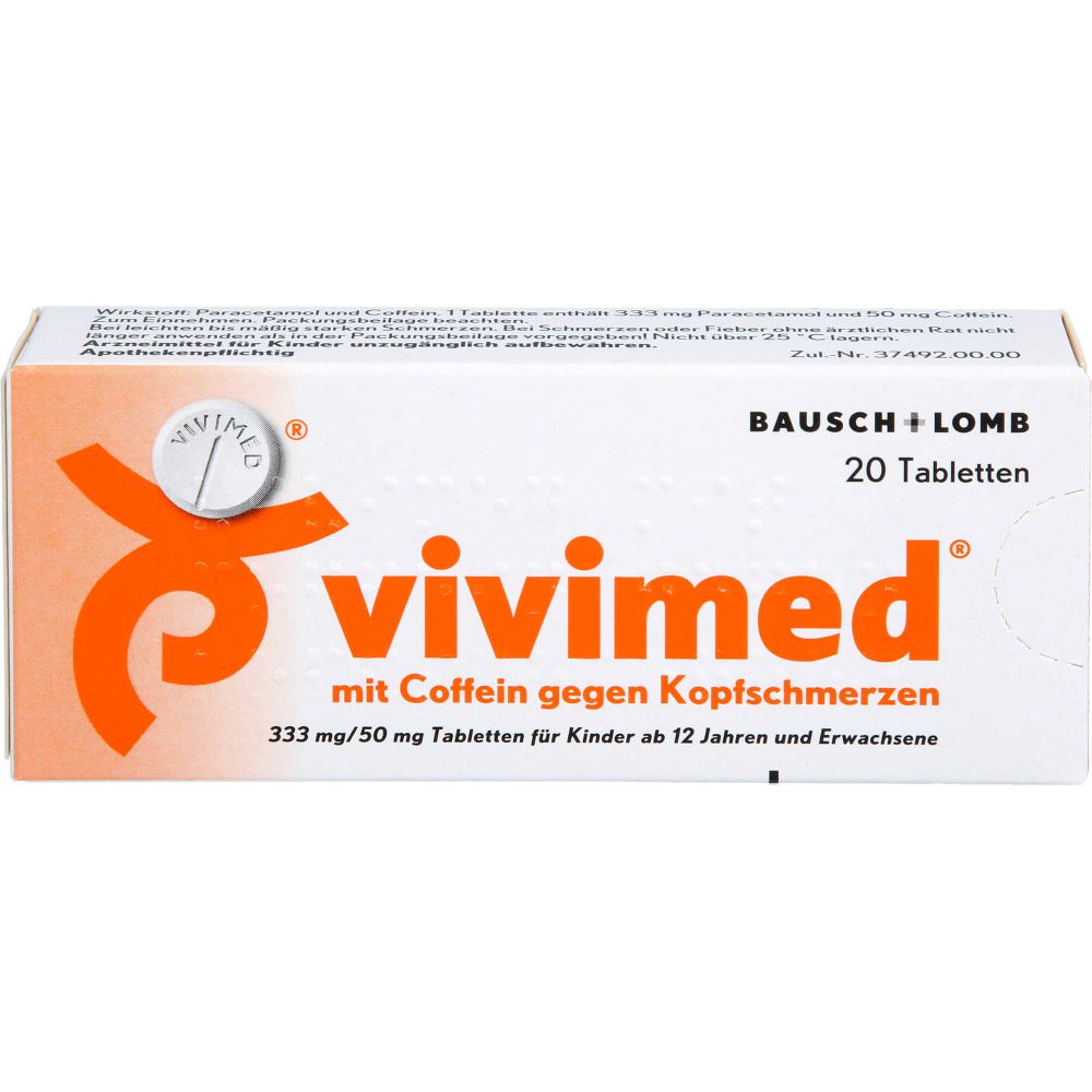 Vivimed mit Coffein gegen Kopfschmerzen Tabletten 20 St