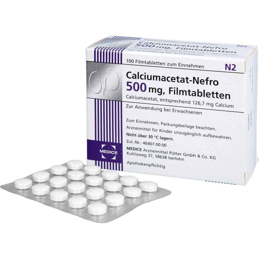 CALCIUMACETAT NEFRO 500 mg Filmtabletten