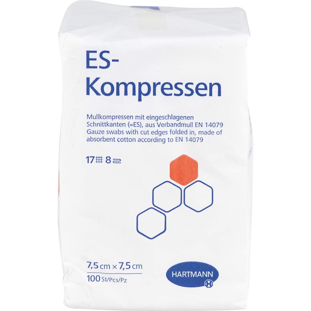 ES-KOMPRESSEN unsteril 7,5x7,5 cm 8fach