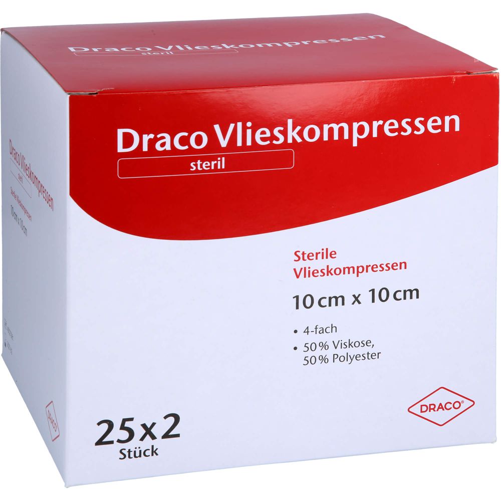 Vliesstoff-Kompressen steril 10x10 cm 4fach 50 St