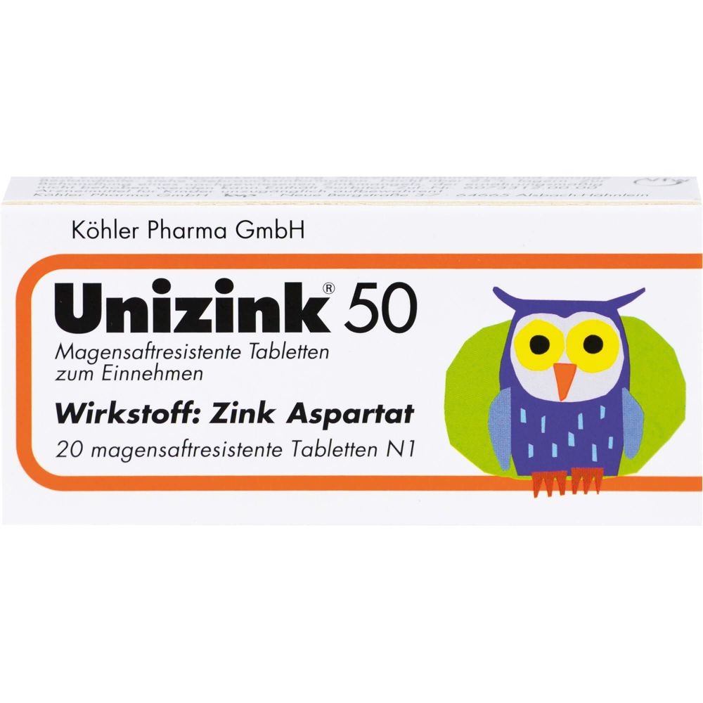 UNIZINK 50 magensaftresistente Tabletten