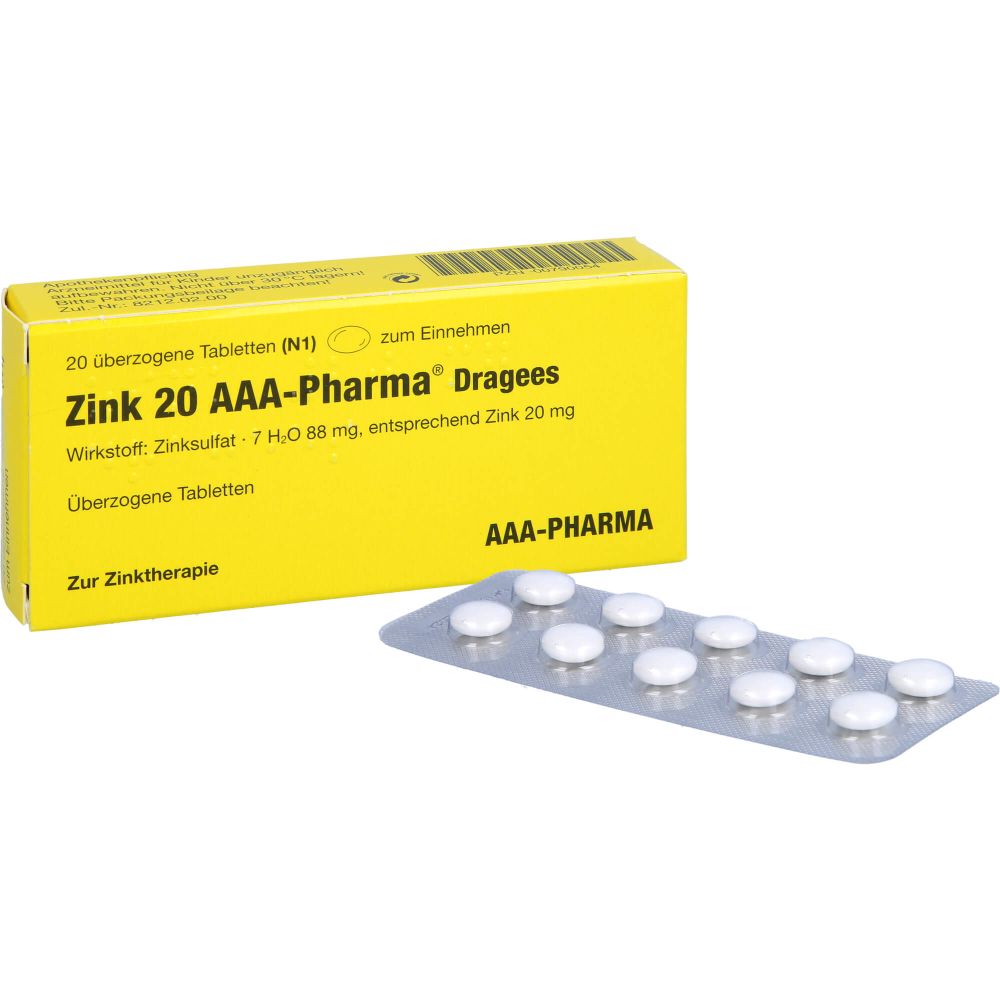 Zink 20 Aaa-Pharma Dragees 20 St 20 St