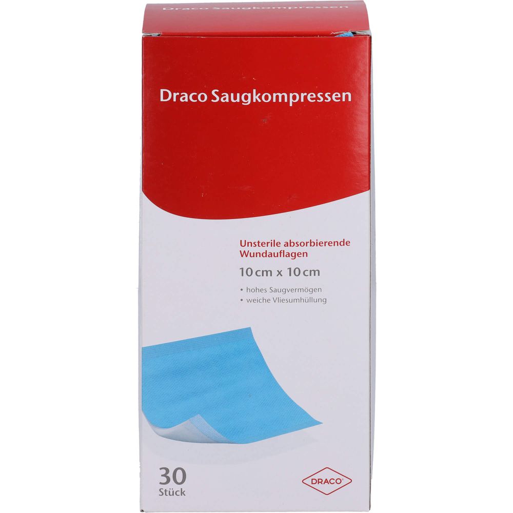 SAUGKOMPRESSEN unsteril 10x10 cm Draco