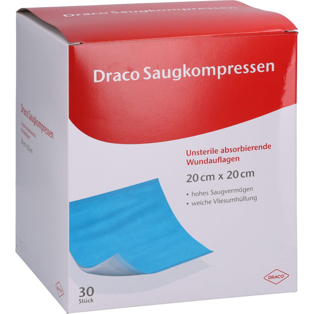 SAUGKOMPRESSEN unsteril 20x20 cm Draco