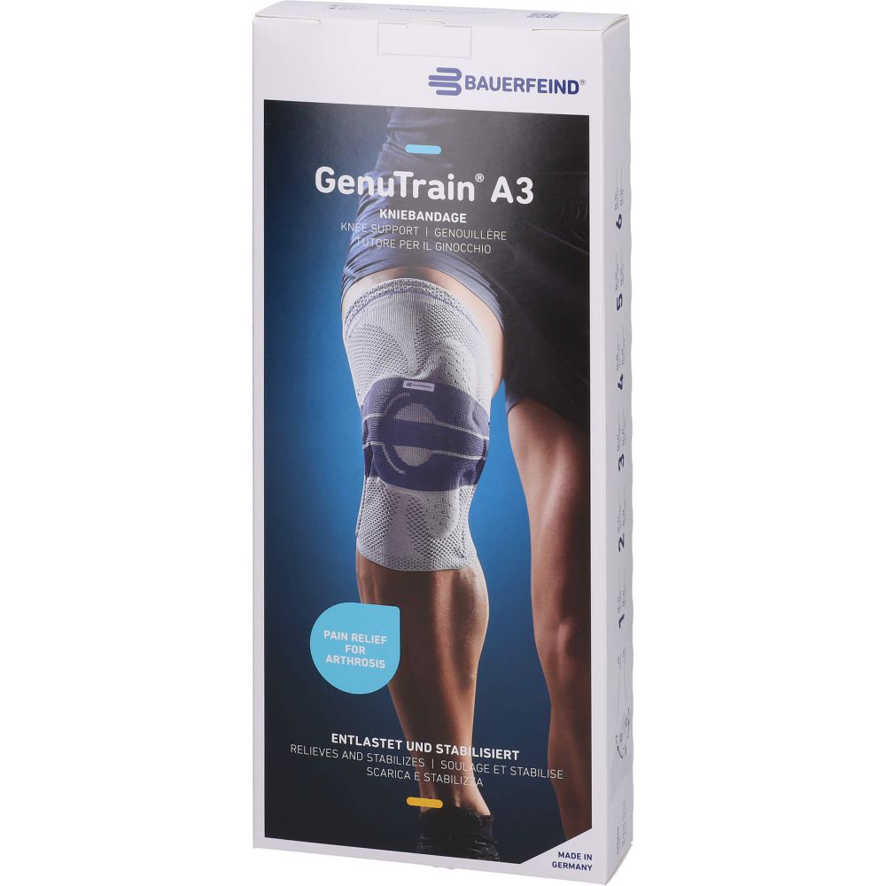 GENUTRAIN A3 Kniebandage rechts Gr.3 natur pink