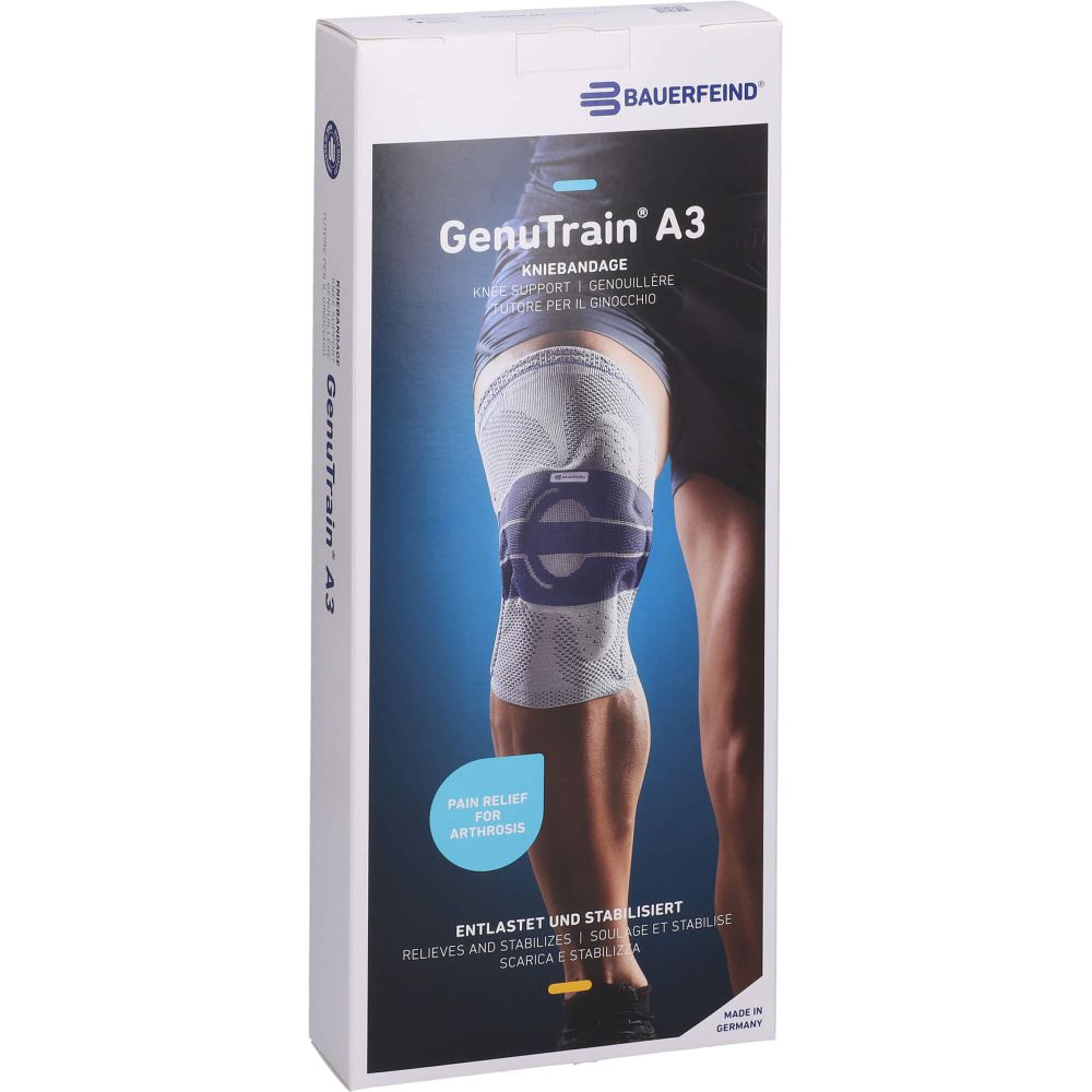 GENUTRAIN A3 Kniebandage rechts Gr.3 natur pink