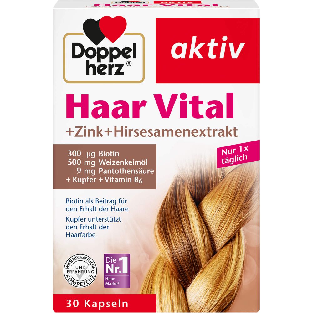 DOPPELHERZ Haar Vital+Zink+Hirseextrakt Kapseln