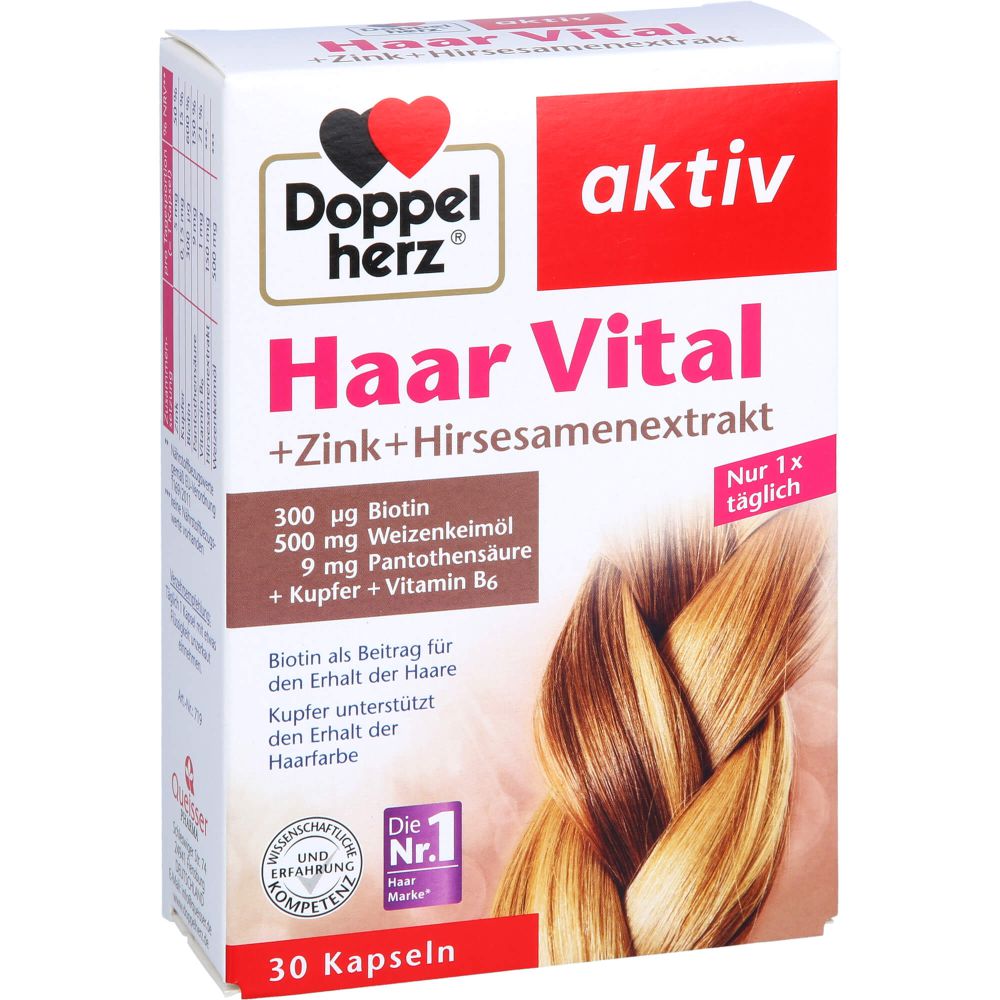 DOPPELHERZ Haar Vital+Zink+Hirseextrakt Kapseln