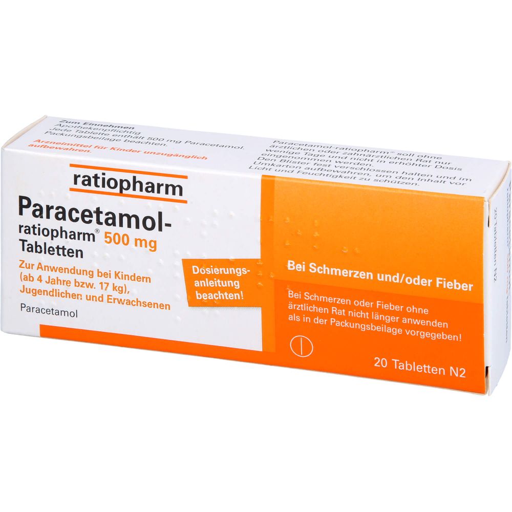 PARACETAMOL-ratiopharm 500 mg Tabletten