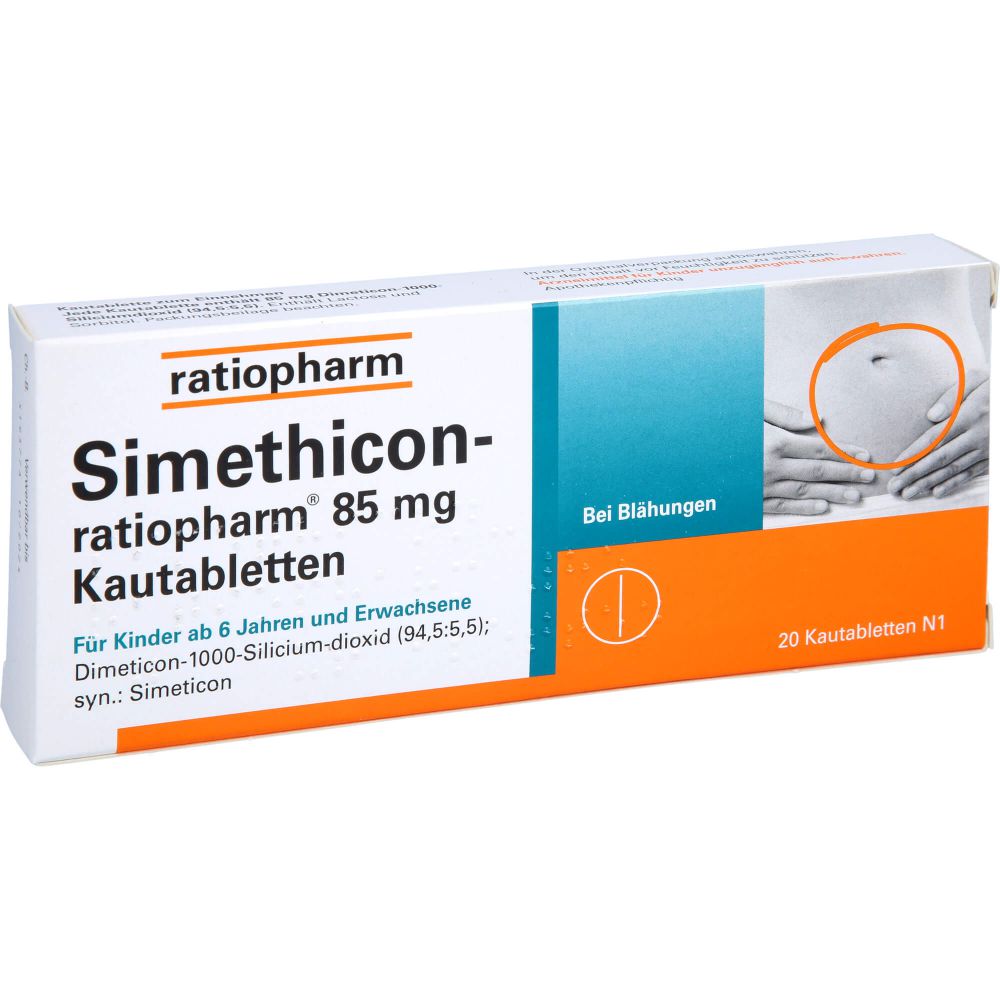 SIMETHICON-ratiopharm 85 mg Kautabletten