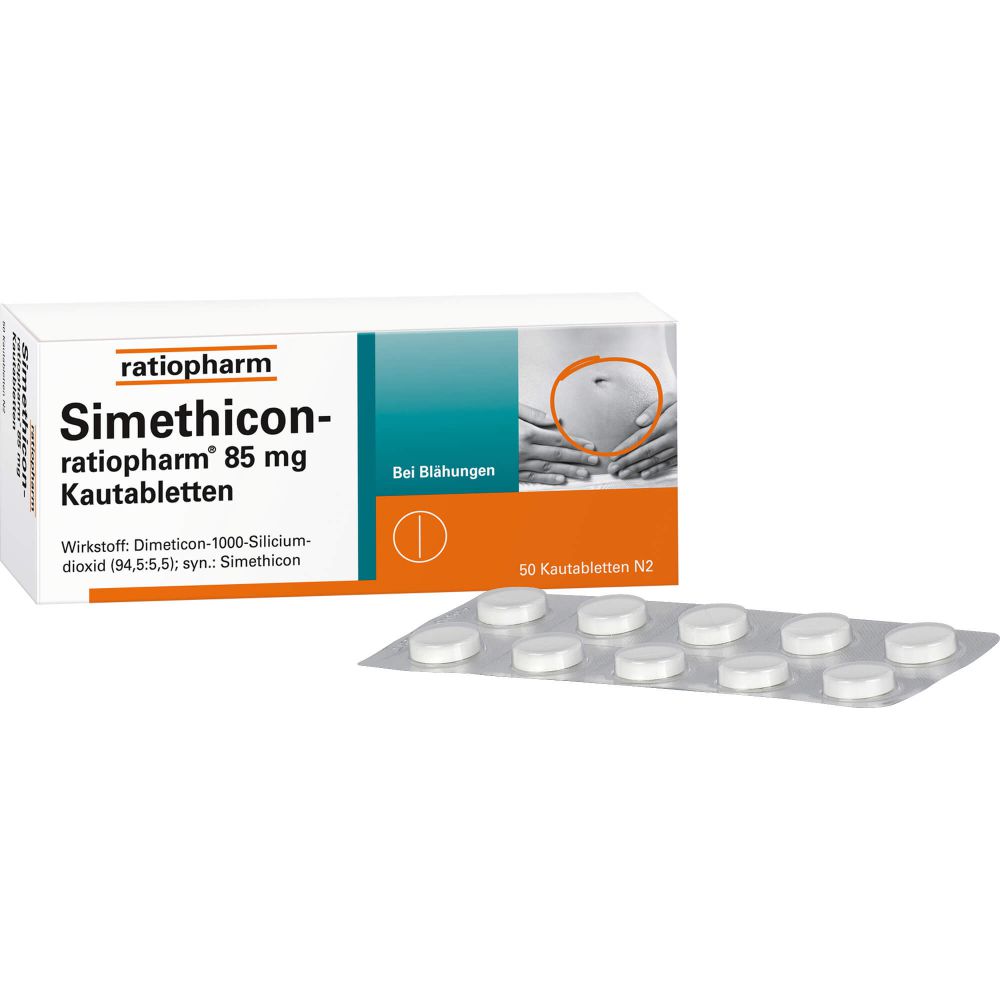 SIMETHICON-ratiopharm 85 mg Kautabletten