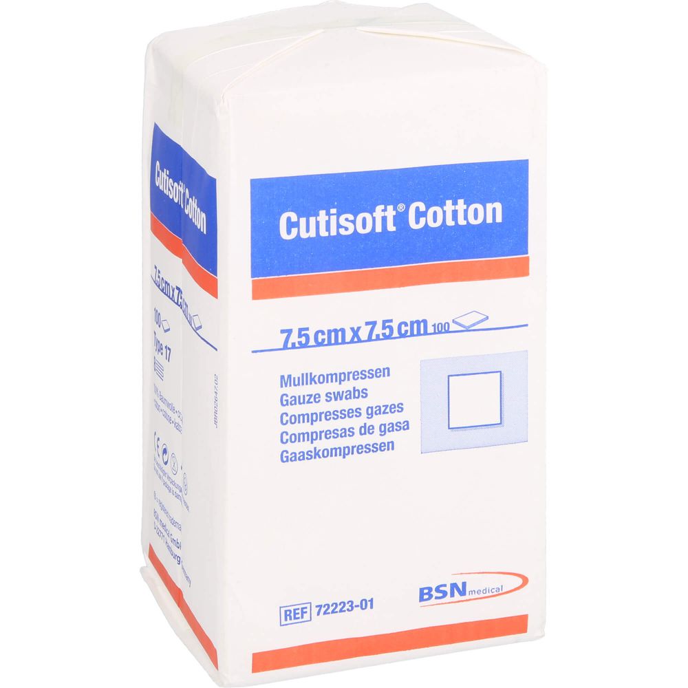 CUTISOFT Cotton Kompr.7,5x7,5 cm unsteril