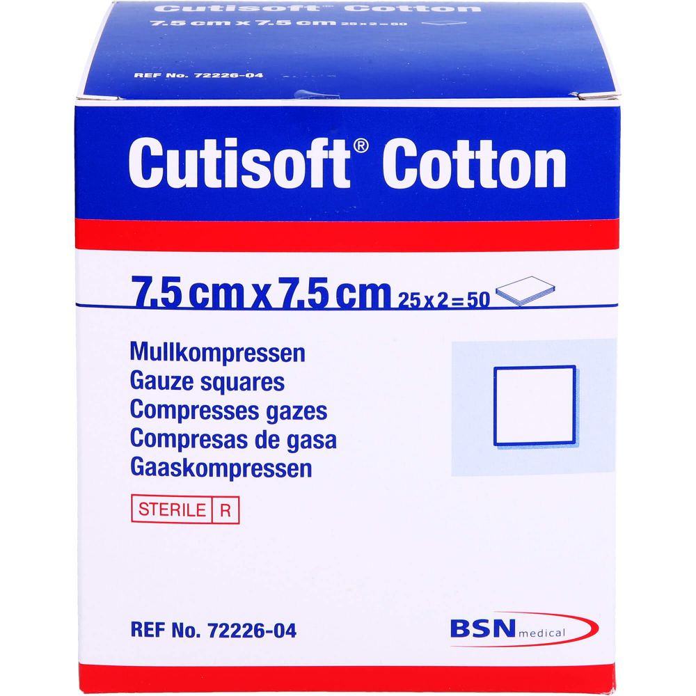 CUTISOFT Cotton Kompr.7,5x7,5 cm steril