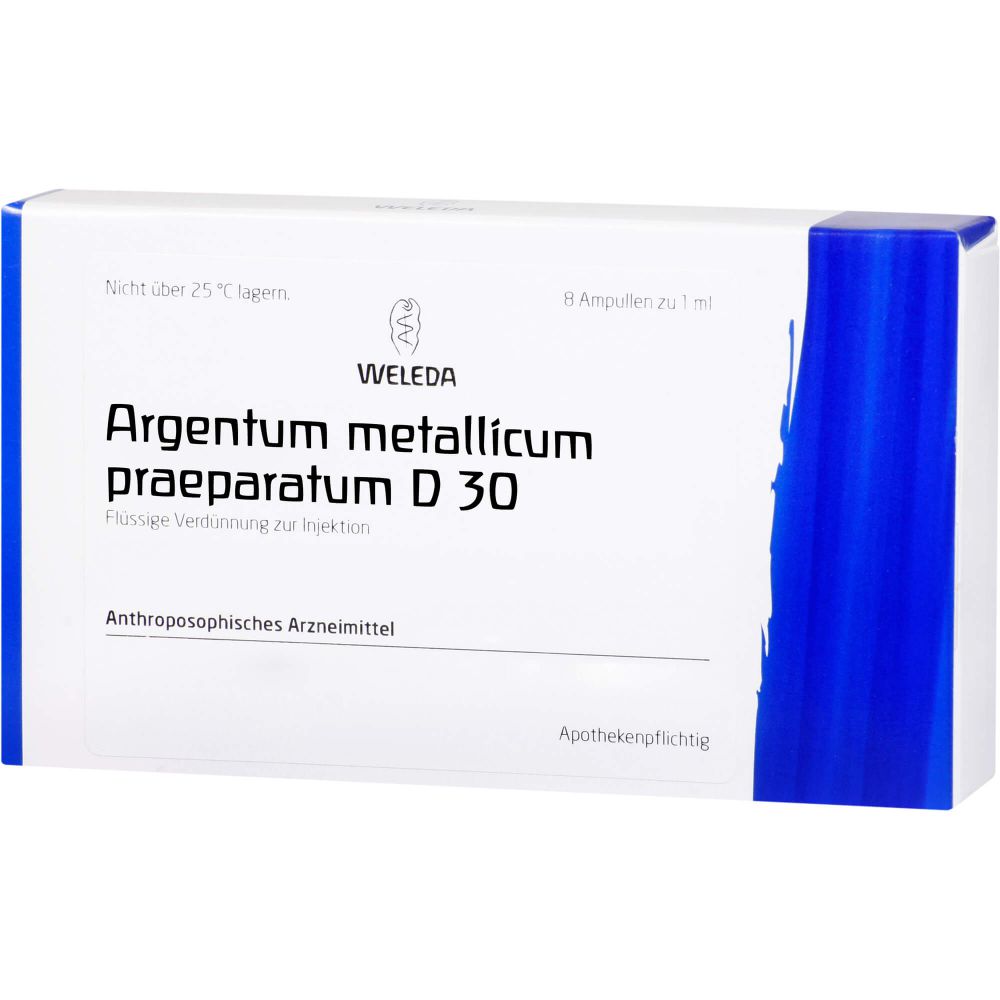 WELEDA ARGENTUM METALLICUM praeparatum D 30 Ampullen
