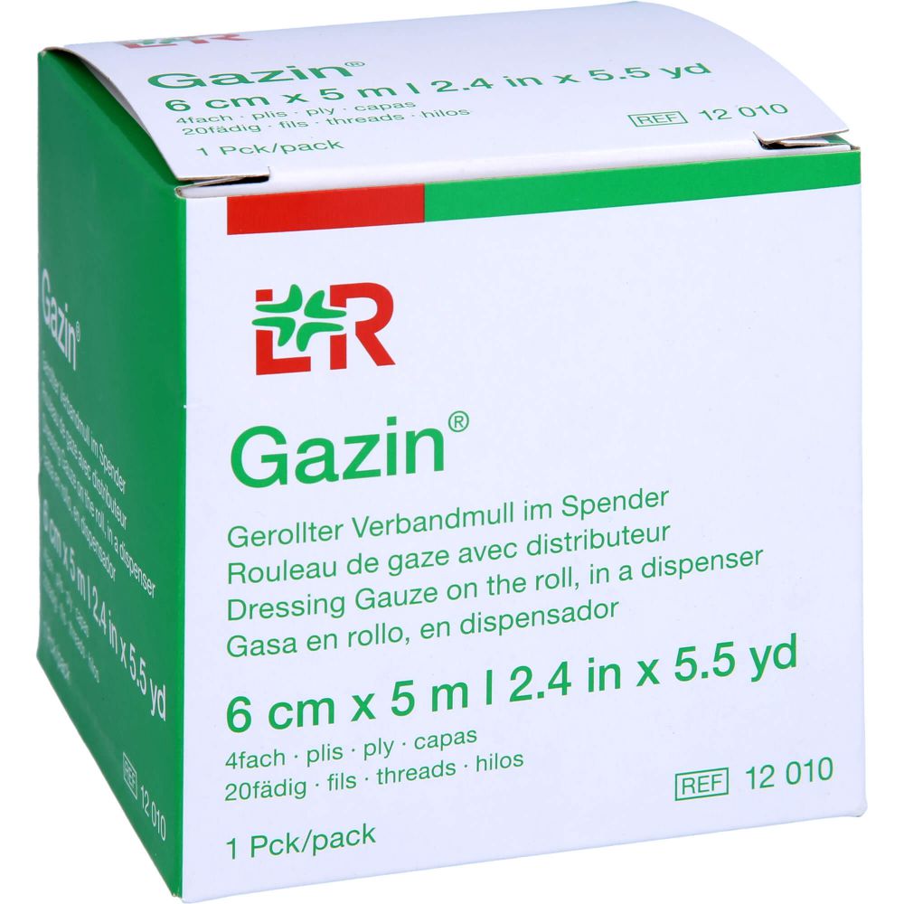 GAZIN Verbandmull 6 cmx5 m 4fach gerollt