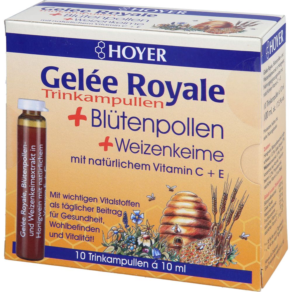 HOYER Gelee Royale+Blütenpollen+Weizenk.Trinkamp.