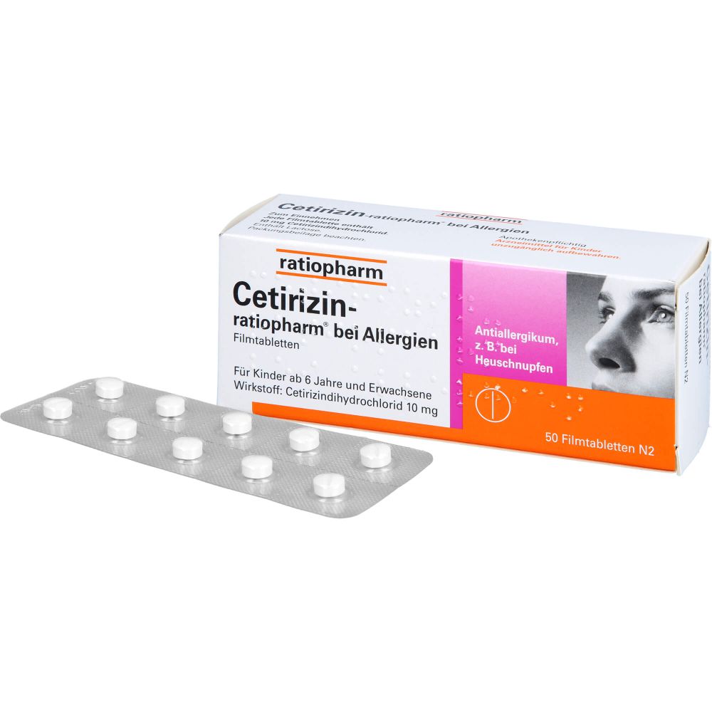 Cetirizin-ratiopharm bei Allergien 10 mg Filmtabl. 50 St
