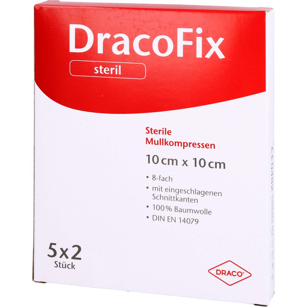 DRACOFIX PEEL Kompressen 10x10 cm steril 8fach