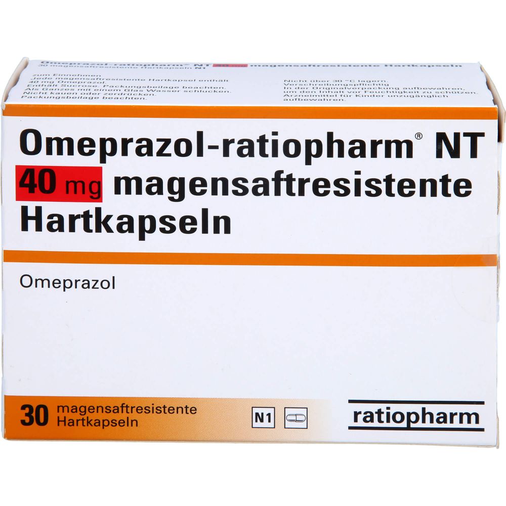 OMEPRAZOL-ratiopharm NT 40 mg magensaftr.Hartkaps.