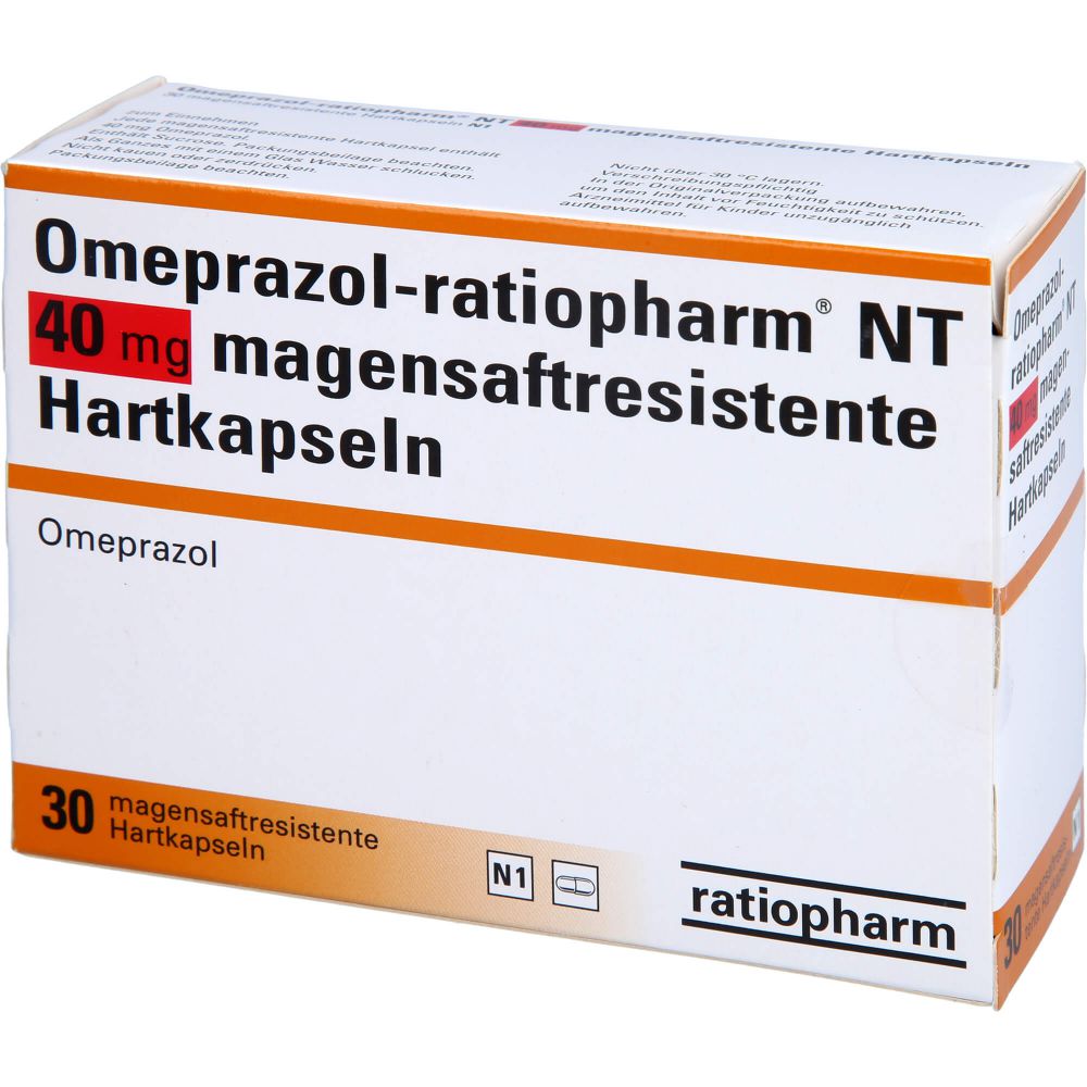 OMEPRAZOL-ratiopharm NT 40 mg magensaftr.Hartkaps.