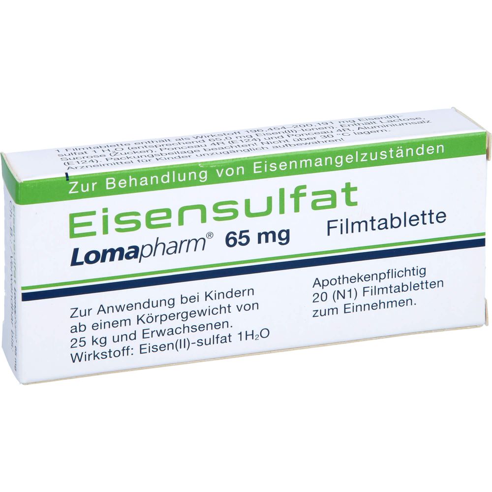 EISENSULFAT Lomapharm 65 mg überzogene Tab.