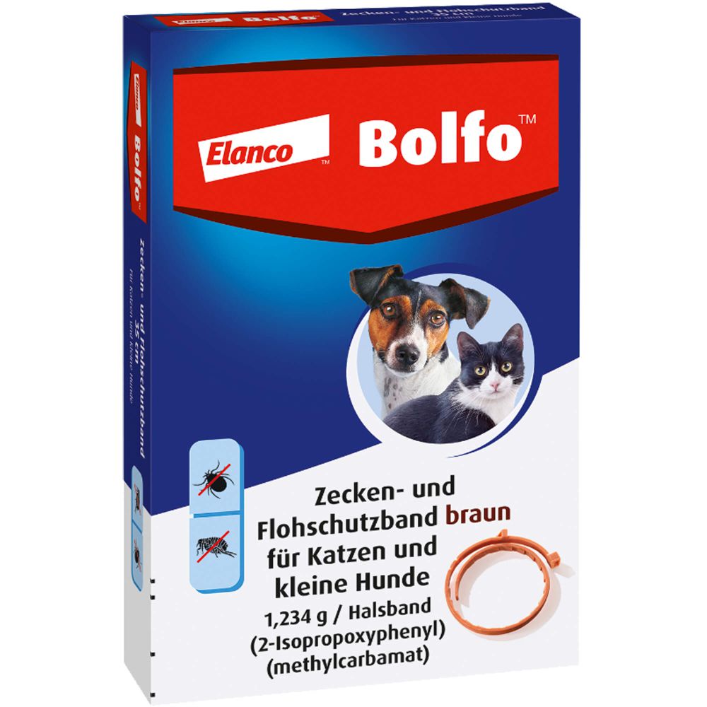 BOLFO Flohschutzband braun f.kleine Hunde/Katzen