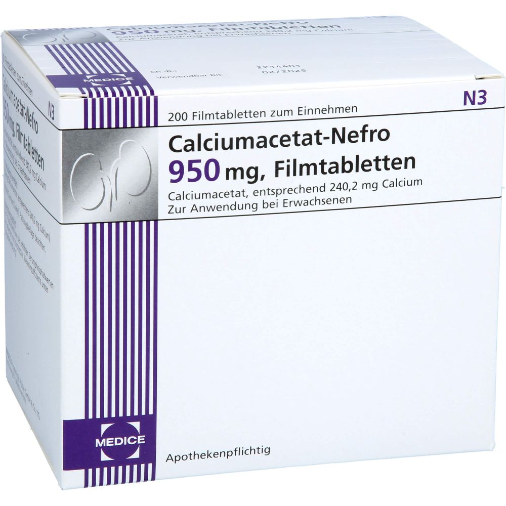 CALCIUMACETAT NEFRO 950 mg Filmtabletten