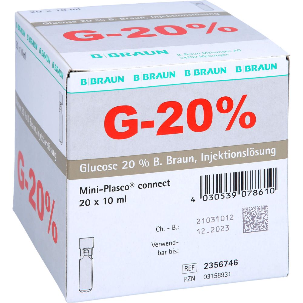 GLUCOSE 20% B.Braun Mini Plasco connect Inj.-Lsg.