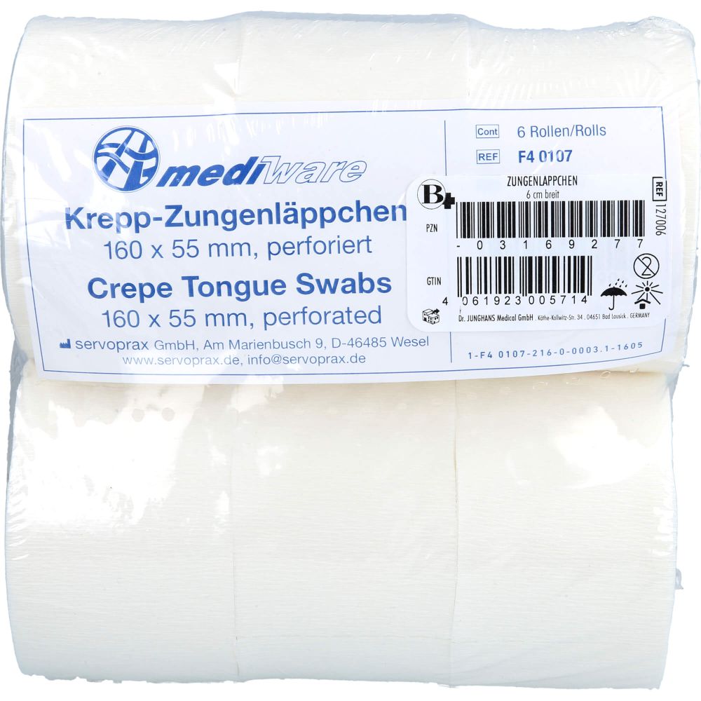 ZUNGENLÄPPCHEN Kreppapier 6 Rollen