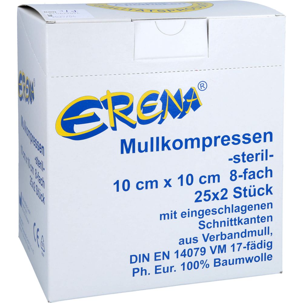 ERENA Mullkompr.10x10 cm steril 8fach