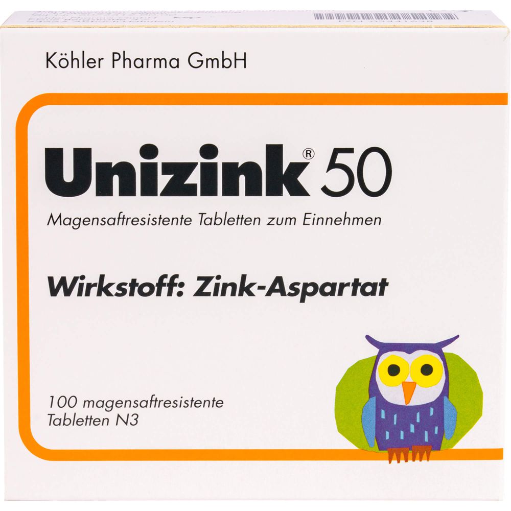 UNIZINK 50 magensaftresistente Tabletten