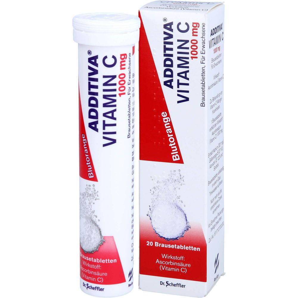 ADDITIVA Vitamin C Blutorange Brausetabletten