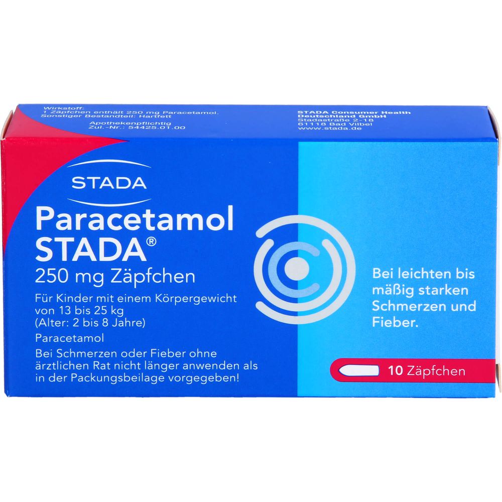 Paracetamol Stada 250 mg Zäpfchen 10 St