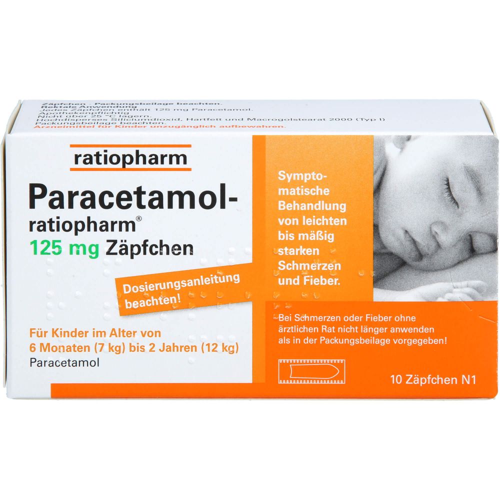 PARACETAMOL-ratiopharm 125 mg Zäpfchen