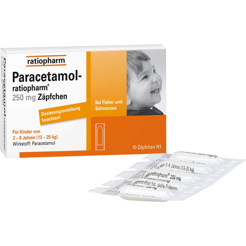 PARACETAMOL-ratiopharm 250 mg Zäpfchen