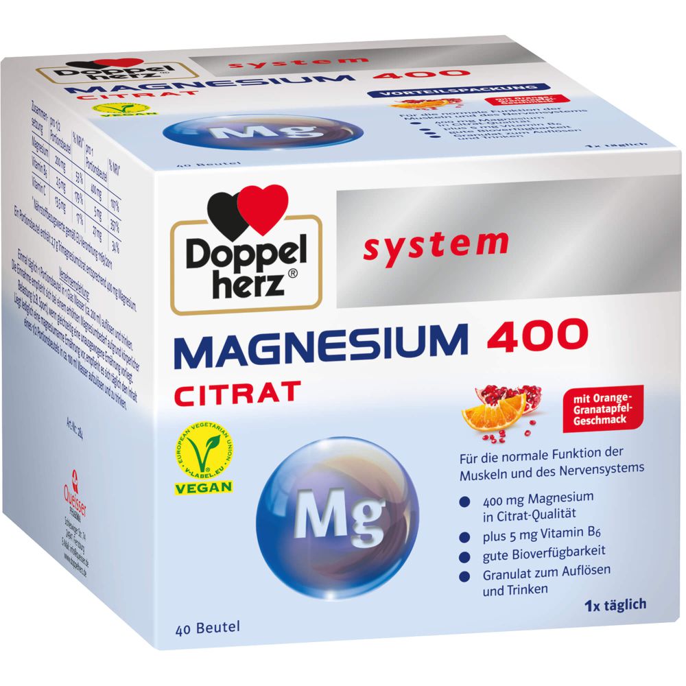 DOPPELHERZ Magnesium 400 Citrat system Granulat