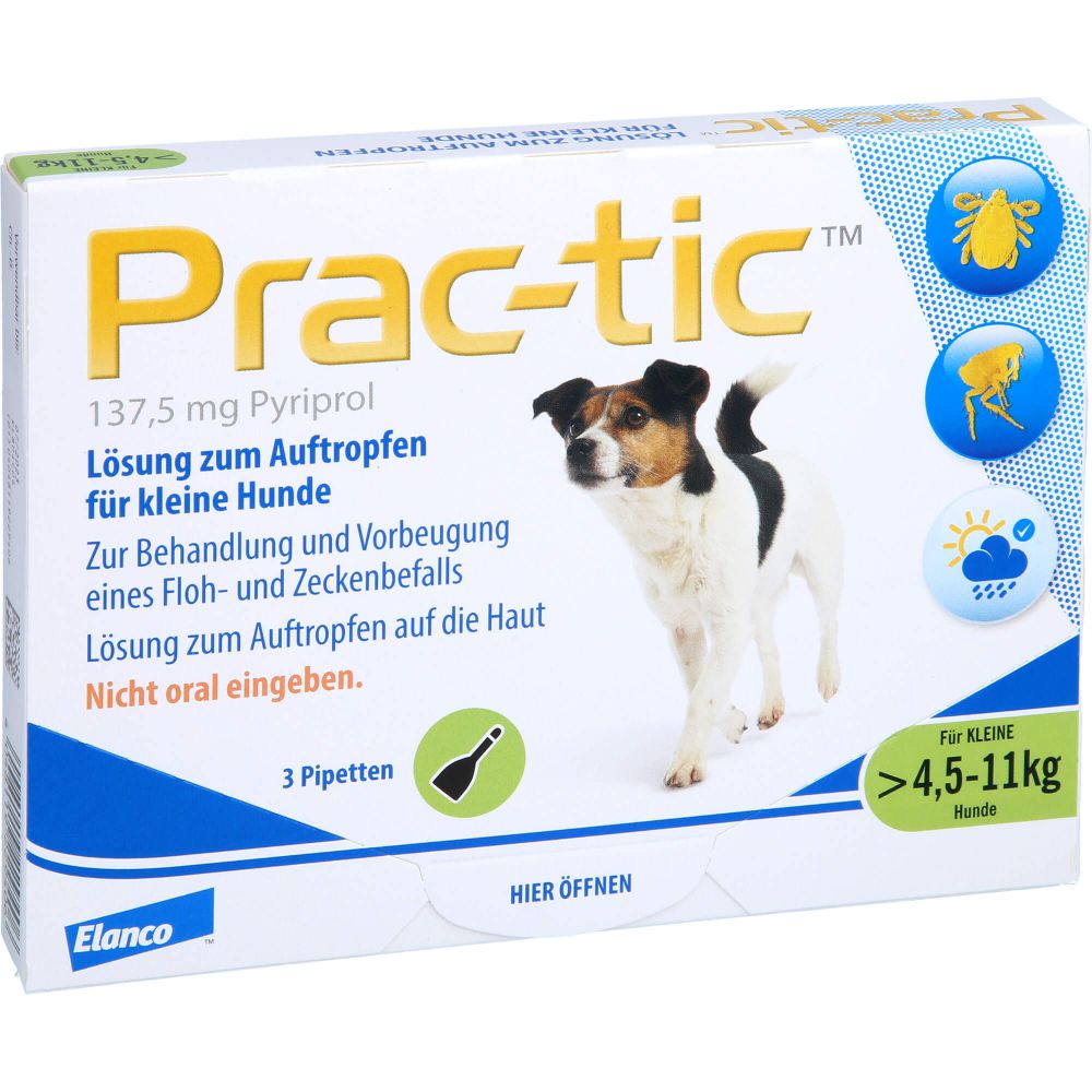 PRAC tic f.kleine Hunde 4,5-11 kg Einzeldosispip.