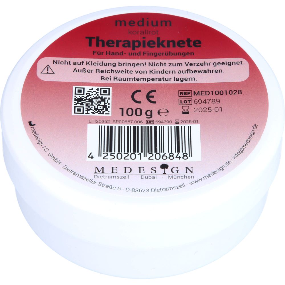 THERAPIEKNETE medium korallrot