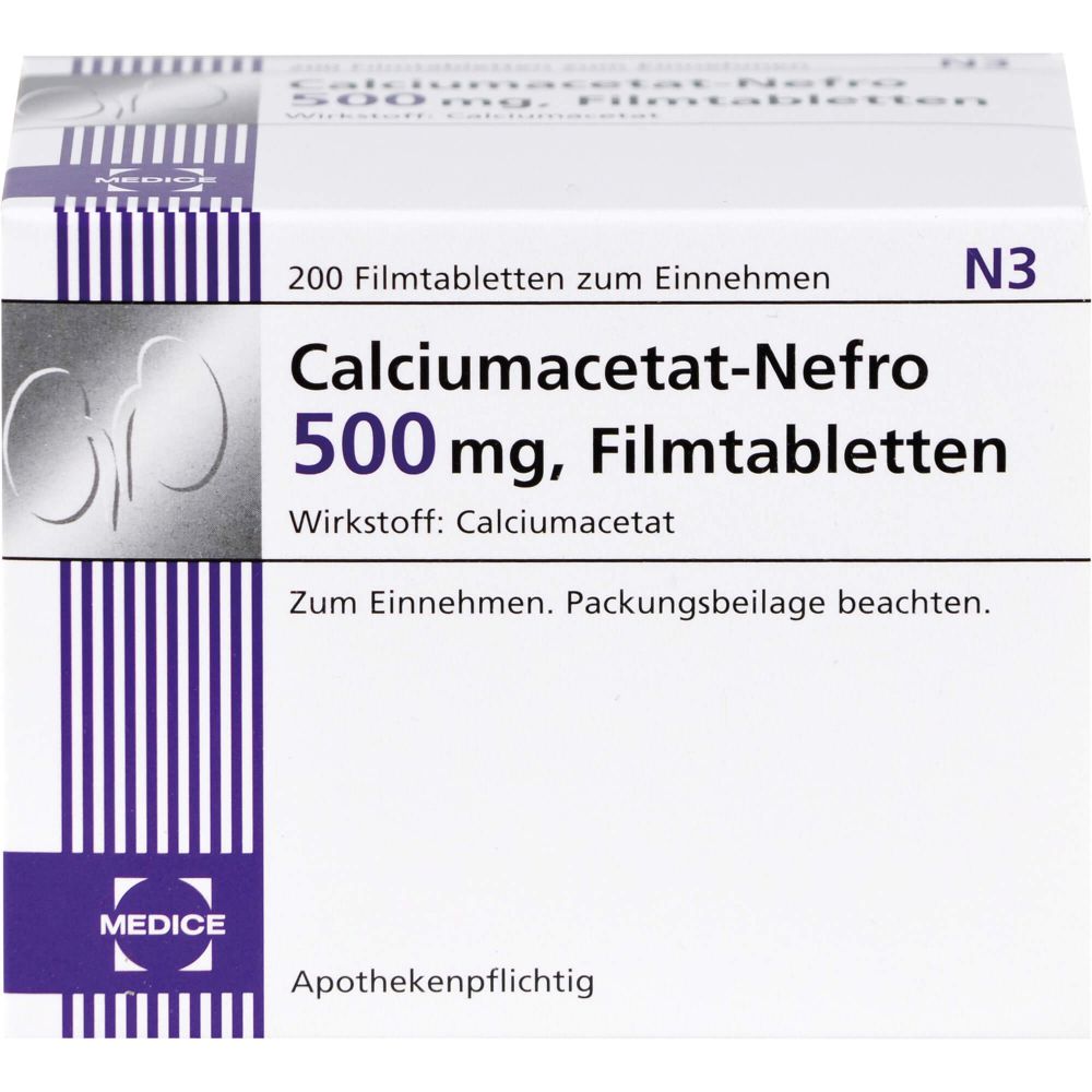 CALCIUMACETAT NEFRO 500 mg Filmtabletten