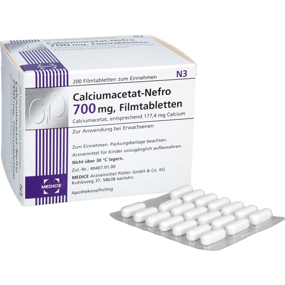 CALCIUMACETAT NEFRO 700 mg Filmtabletten