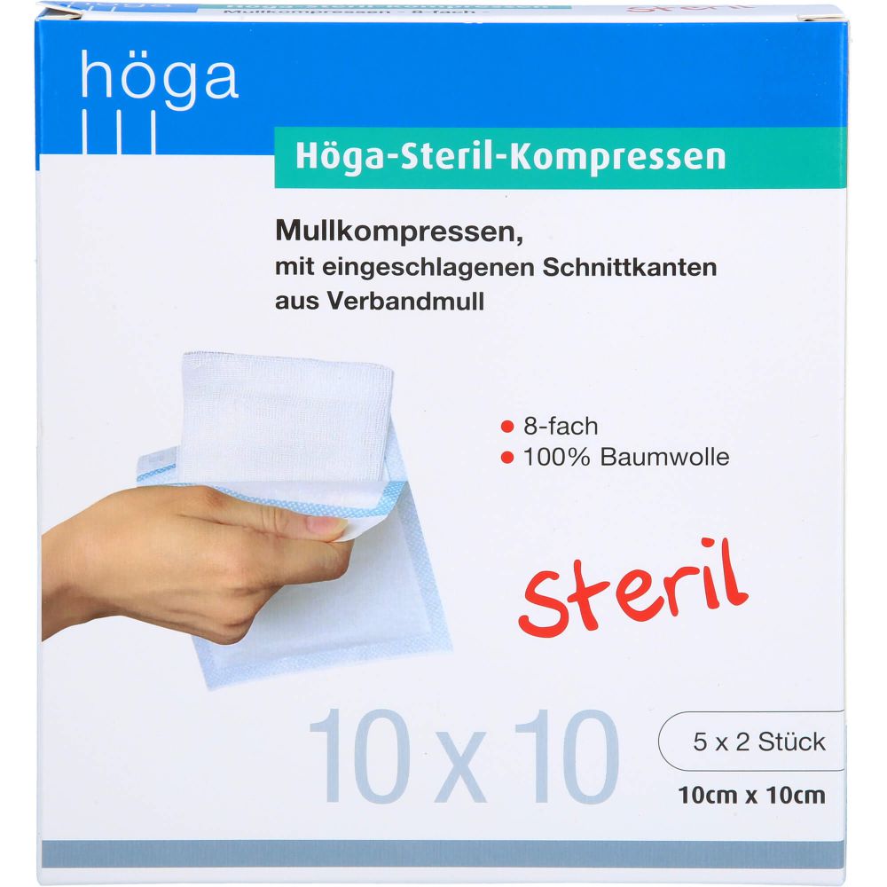 HÖGA-KOMPRESSEN 10x10 cm steril 8fach