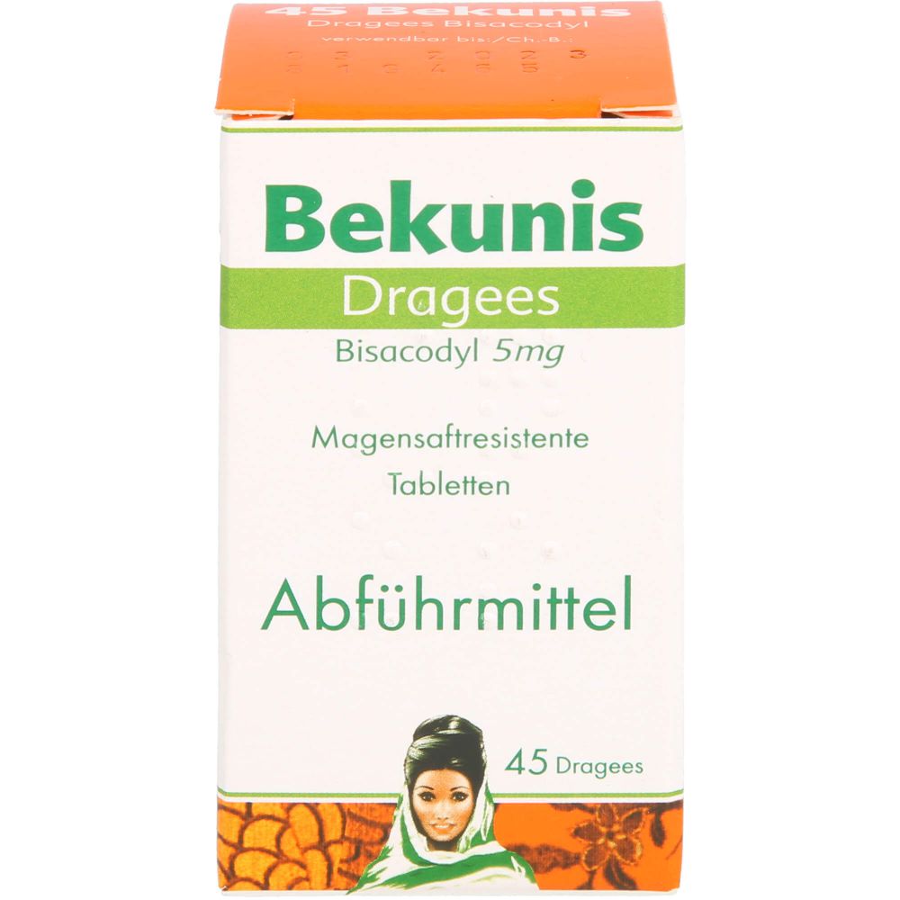 Bekunis Dragees Bisacodyl 5 mg magensaftres.Tabl. 45 St