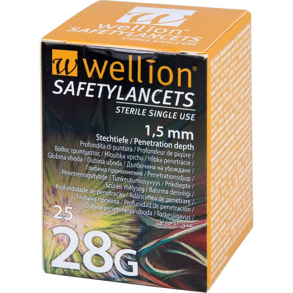 WELLION Safetylancets 28 G Sicherheitseinmallanz.