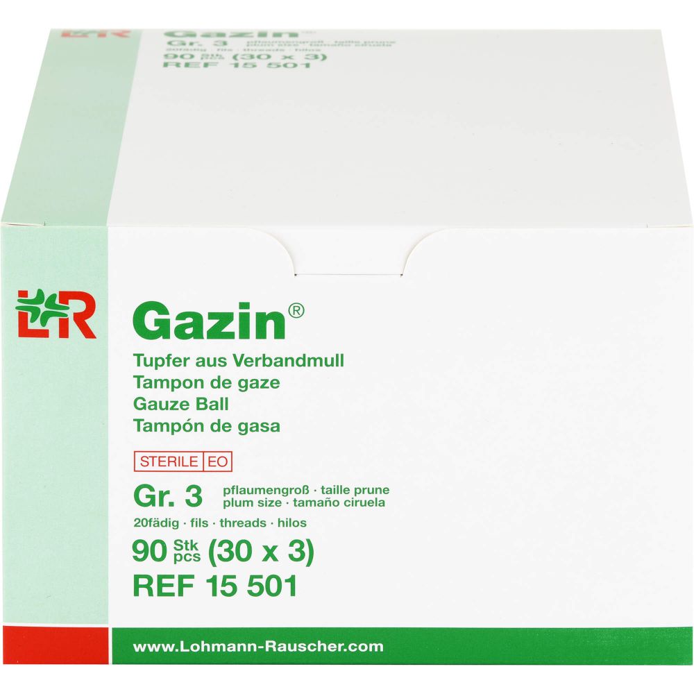 GAZIN Tupfer pflaumengroß steril Gr.3 20fädig
