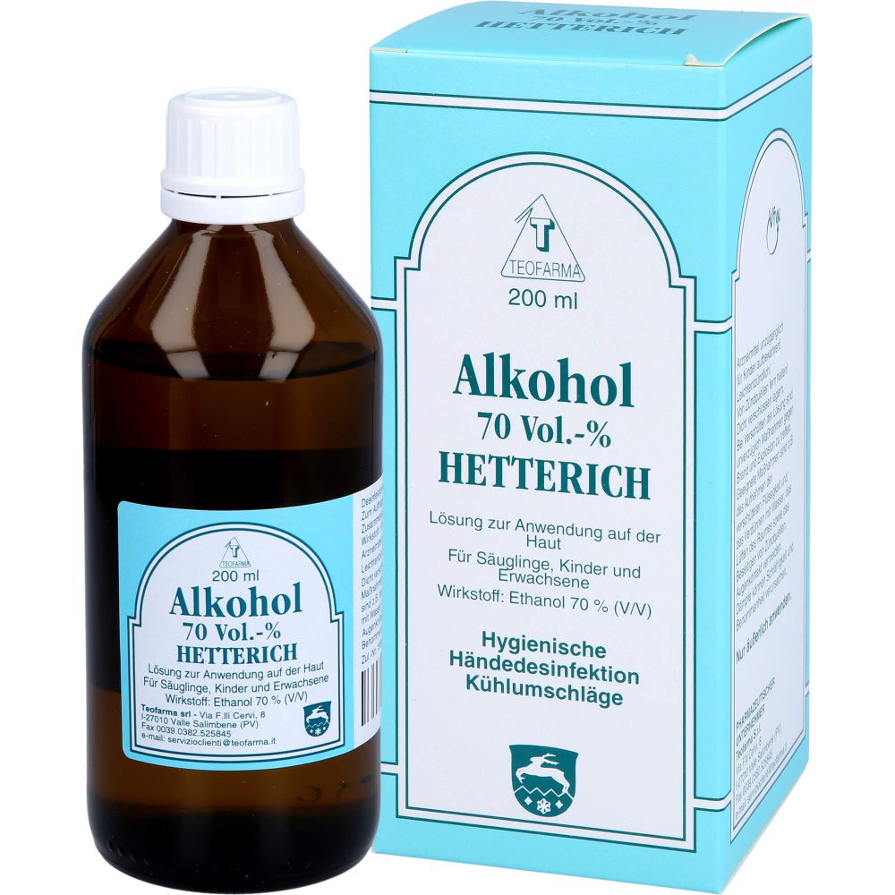 ALKOHOL 70% V/V Hetterich 200 ml - Pluspunkt Apotheke Onlineshop