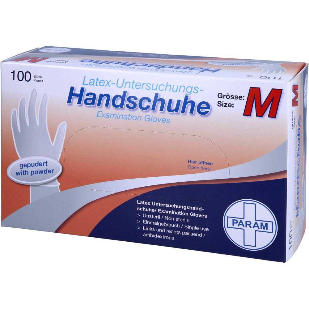 HANDSCHUHE Einmal Latex gepudert M