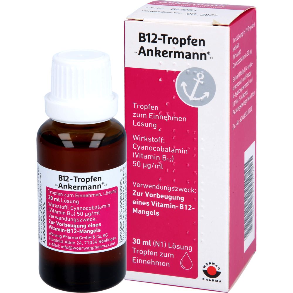 B12 ANKERMANN Tropfen 30 ml - Blutarmut, Anämie, Eisenmangel - Arzneimittel  - besser gesund Apotheken