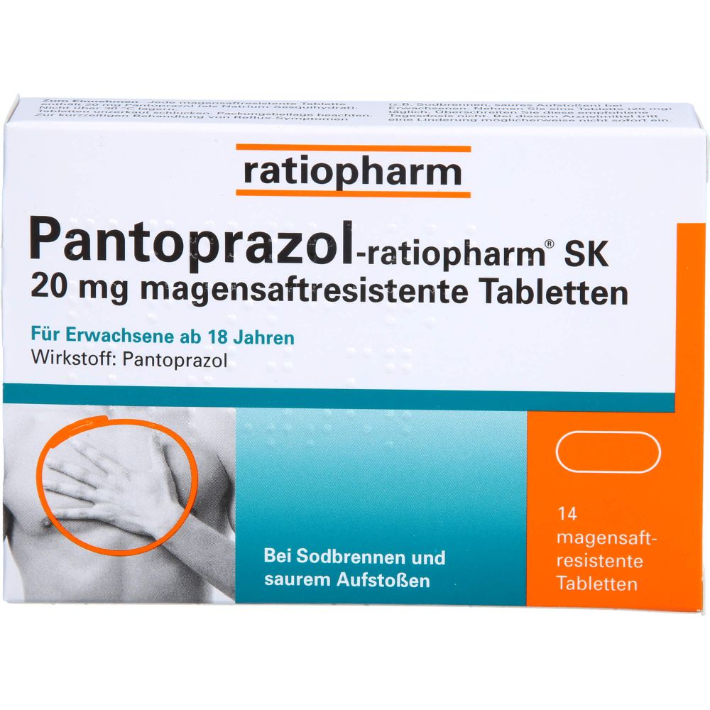Pantoprazol-ratiopharm Sk 20 mg magensaftres.Tabl. 14 St